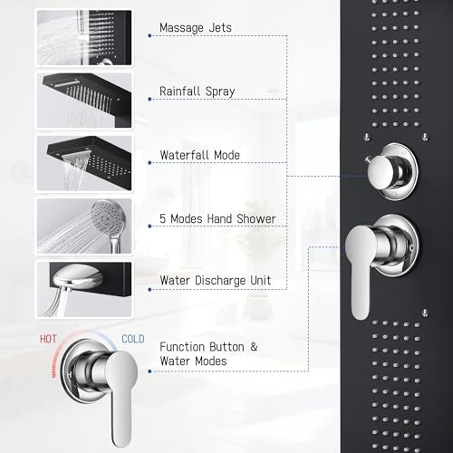 Shower Panel Tower System with Handheld Sprayer