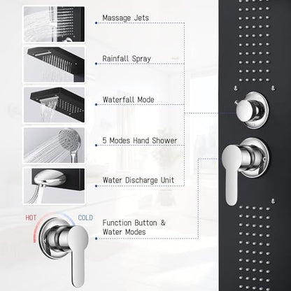 Shower Panel Tower System with Handheld Sprayer