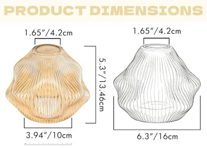 Spiral Stripes Glass Lamp Shade Small Art Blown Pendant Light Shades