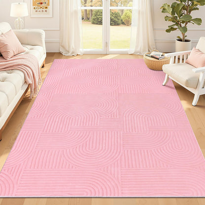 6x9 Area Rugs for Living Room (6' x 9' (Rectangular) / Pink)