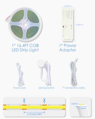 COB LED Strip Light DIY Under Shelf Lighting Kit