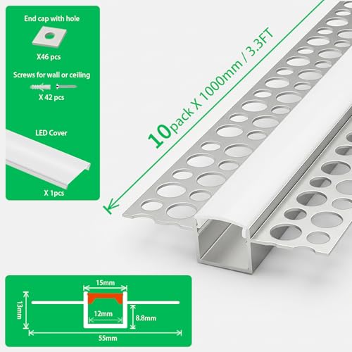 Plaster in Recessed Drywall LED Channel Bendable LED Aluminum Profile Track for Custom LED Strip Lighting