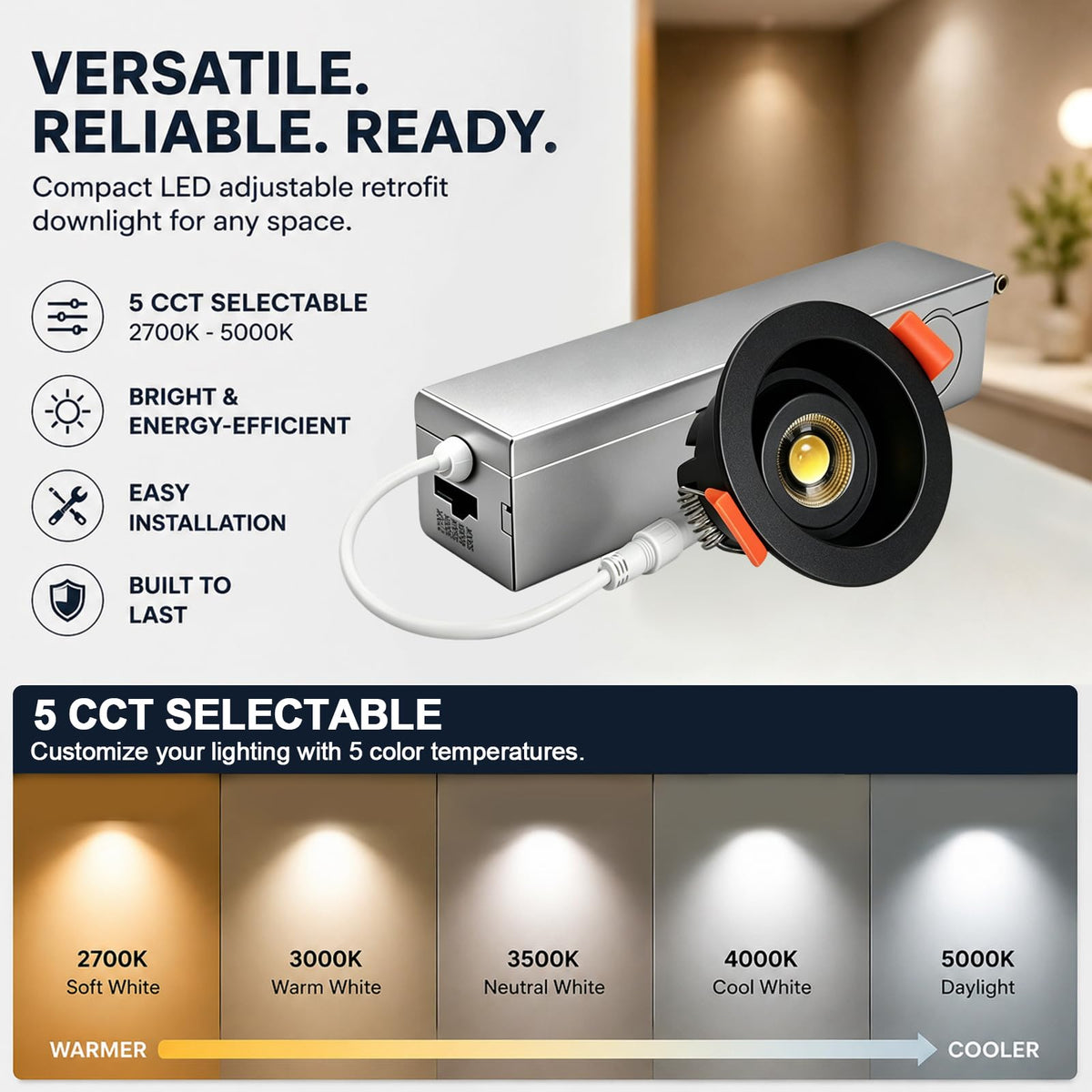 Gimbal LED Recessed Light (12P-Black / 2 Inches- Anti glare)