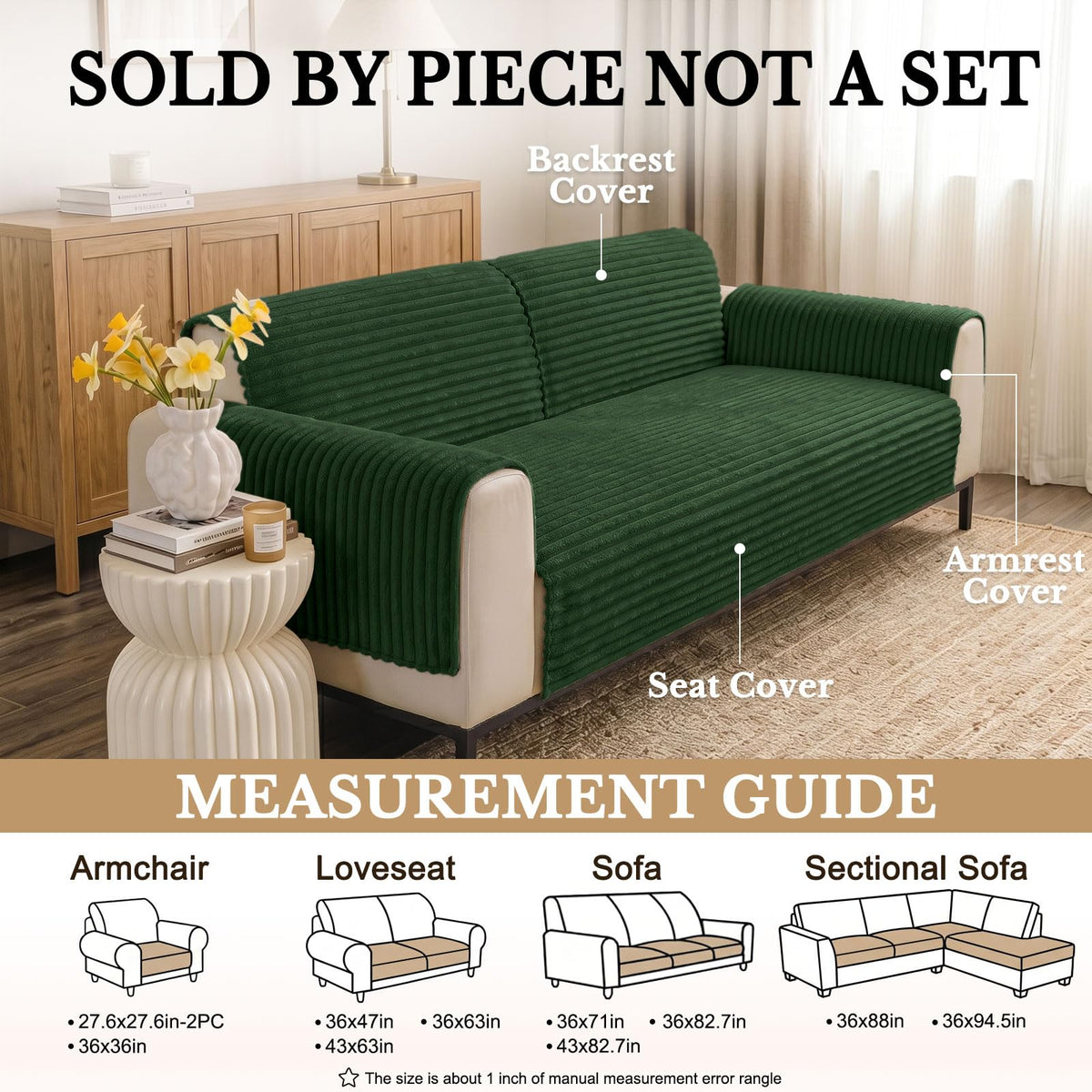 Waterproof Couch Cover for Dogs (Dark Green / 36"x94.5")