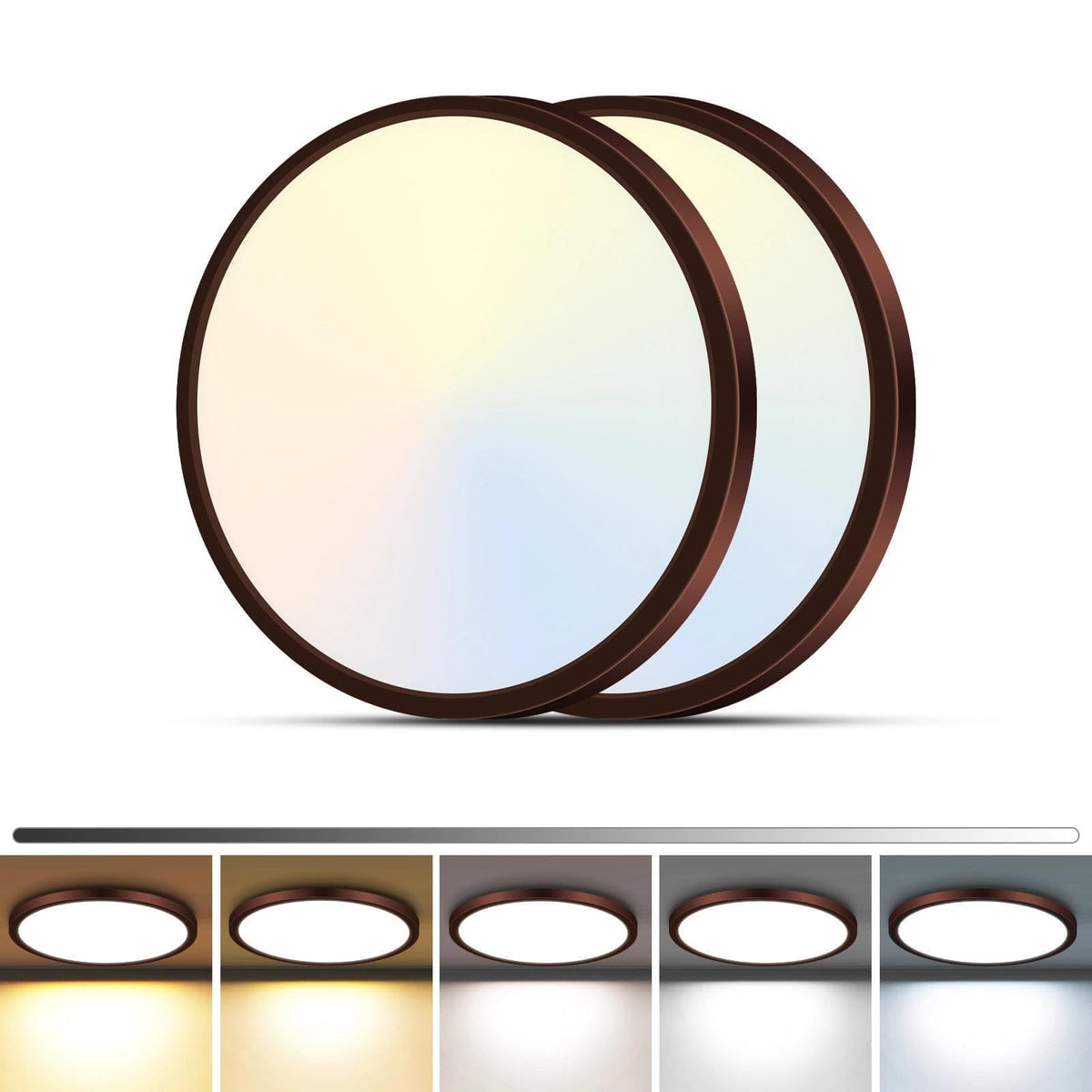 7Inch 2Pack Oil Rubbed Bronze LED Flush Mount Ceiling Light (Oil-Robbed Brown / 7Inch)