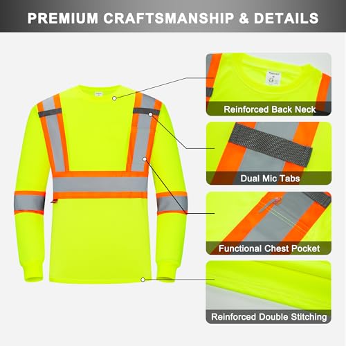 Hi Vis Long Sleeve Safety Shirts