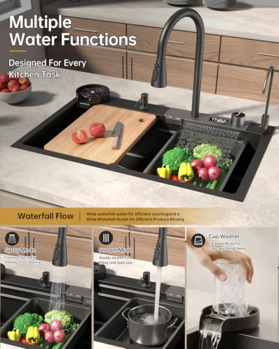 Kimates Waterfall Workstation Kitchen Sink
