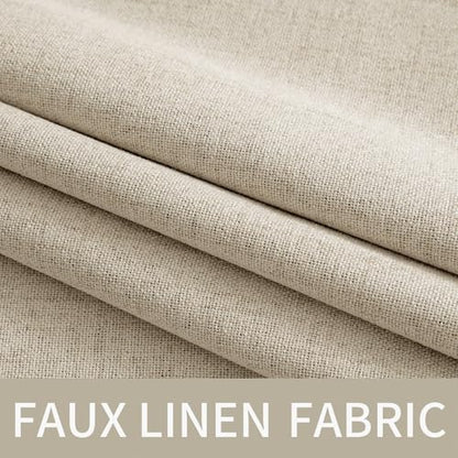 100% Blackout Linen Curtains for Bedroom 52x90 Inches Stone (Stone / 52"W x 90"L (Pack of 2))