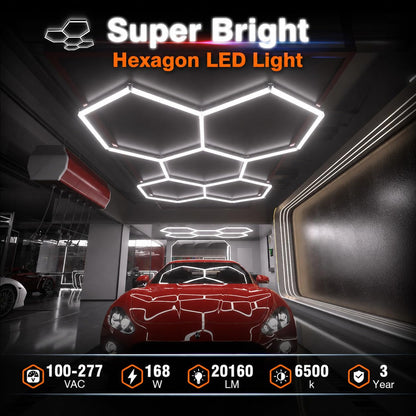Dimmable Hexagon Garage Lights (5 HEX+NoBorder)