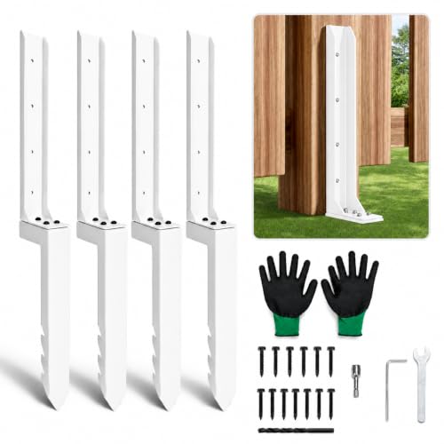 Upgraded Heavy Duty Fence Post Repair Kit Thickened Steel Anchor Stakes