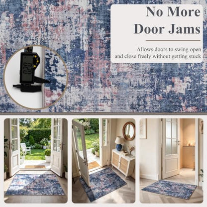 2x10 Runner Rug (Pink & Blue / 2' x 10' (Rectangular))
