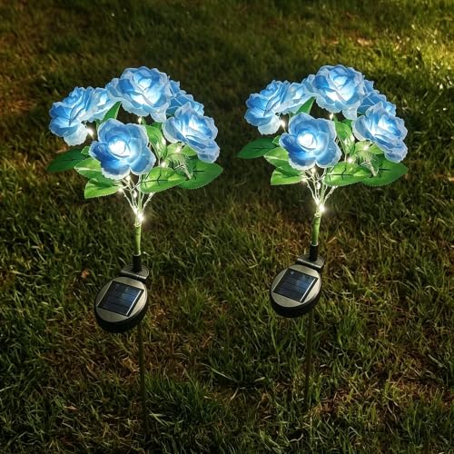 2 Pack Rose Solar Lights