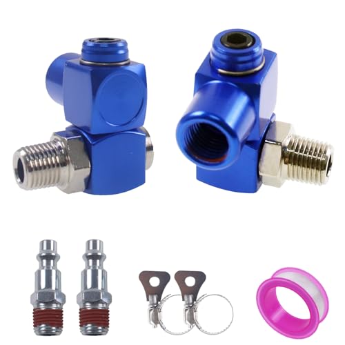 2‑Pcs 1 4" NPT 360° Swivel Quick Connect Air Hose Fittings