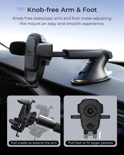 Easy One Touch Advanced Suction Car Mount for Smartphone iPhone 18 (Advanced)