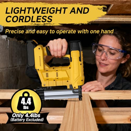 2-in-1 Cordless 18GA Brad Nailer/Stapler, Nail Gun/Staple Gun Battery Powered with Brad Nails/Staples