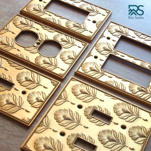 Light Switch Cover Plate Outlet Covers Brushed Brass Gold Metal Decorative Wall Plates