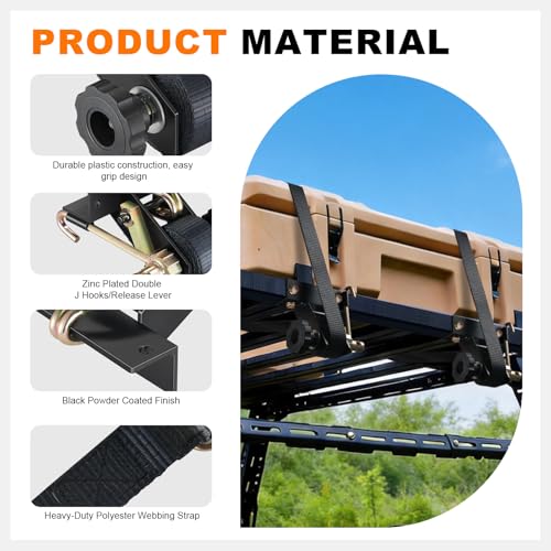 Ladder Rack Ratchet Straps with J