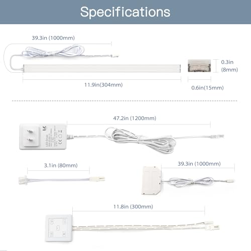 Under Cabinet LED Lighting Bars (Touch / Silver)