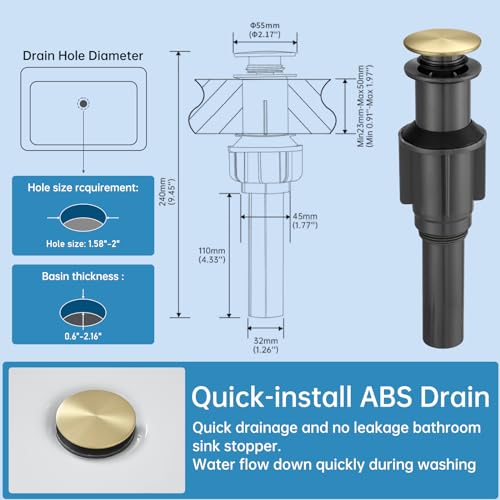 Tall Bathroom Faucet Vessel Sink Faucet with Drain