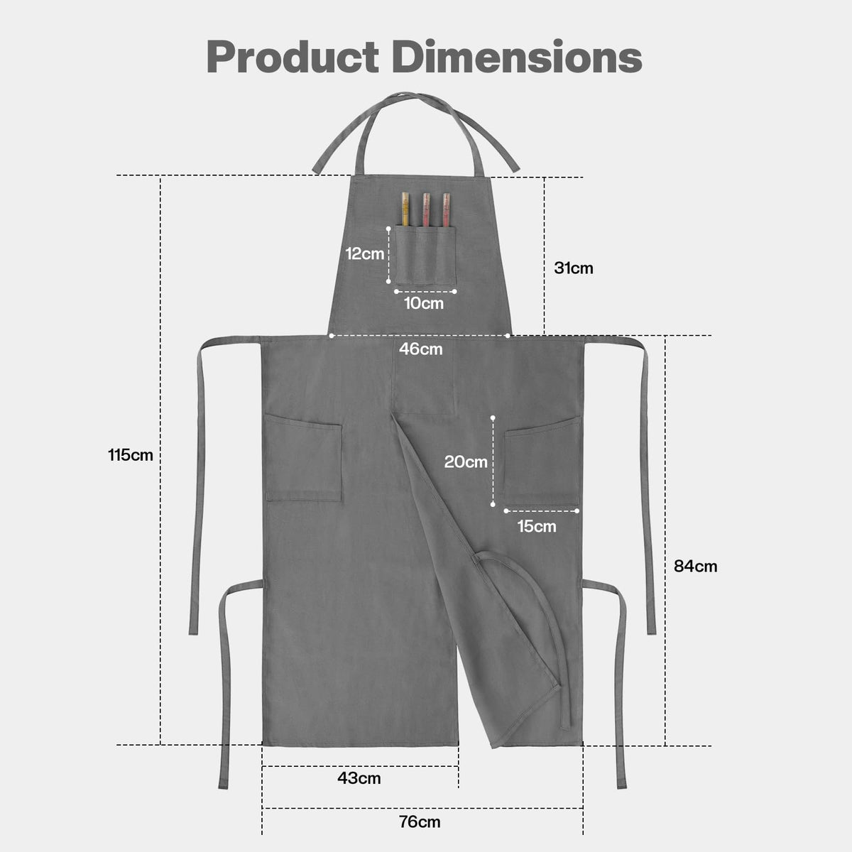 Pottery Apron Split Leg (Grey)