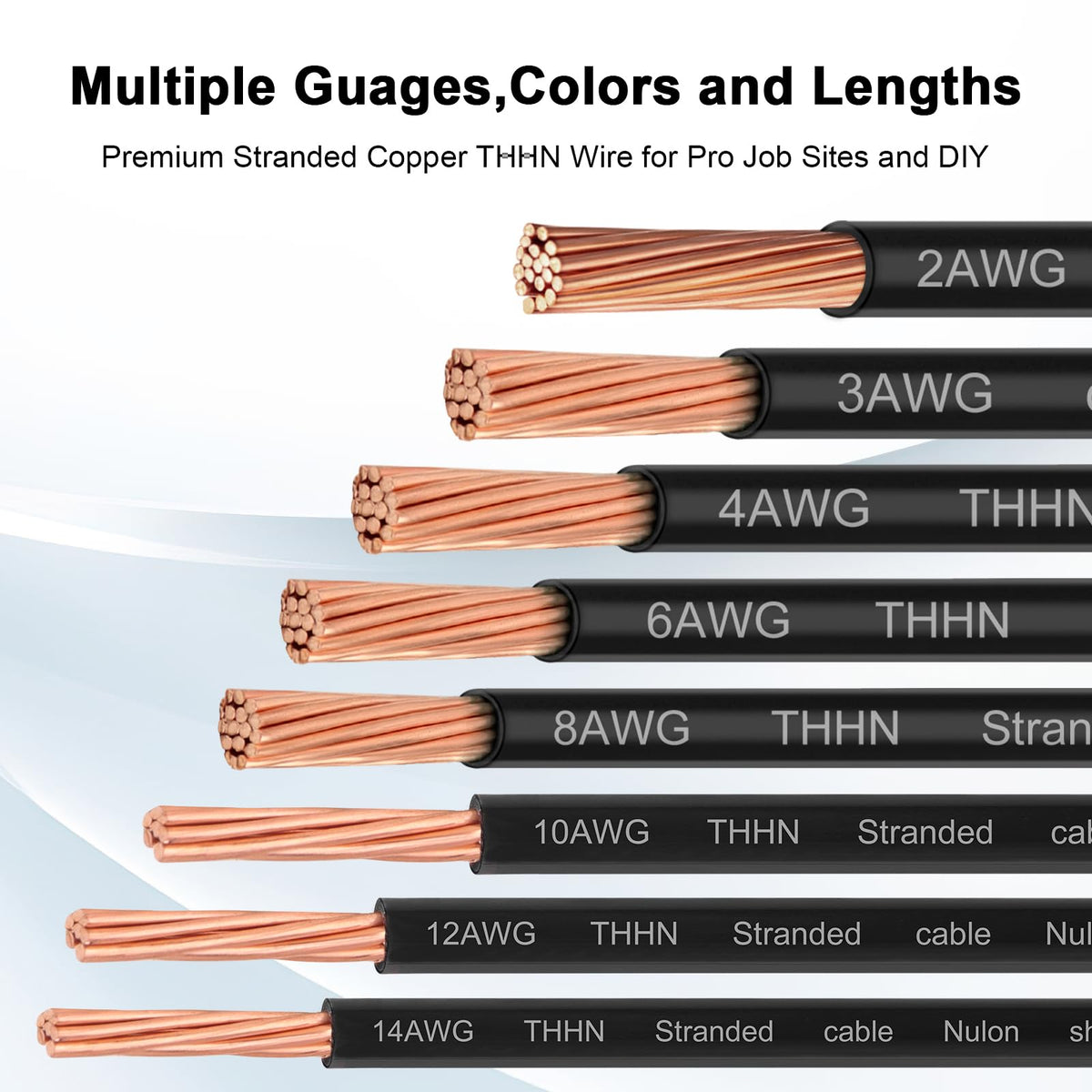 THHN Wire 6 Gauge 10FT (Black / 6 Gauge 10FT)
