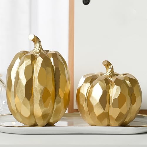 White and Gold Decorative Pumpkins