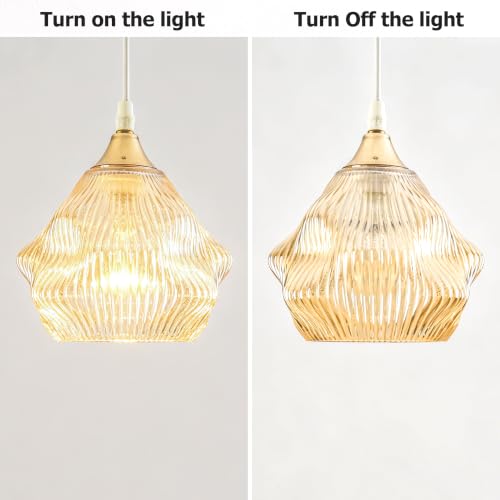 Spiral Stripes Glass Lamp Shade Small Art Blown Pendant Light Shades