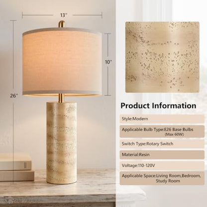 26'' Resin Table Lamps with Stone Look