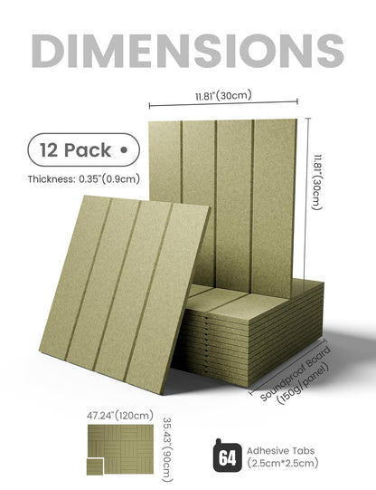 Felt Bulletin Board & Cork Board Alternative 48'' x 36'' (Seaweed-1 / Bold-stripe 12-pack)
