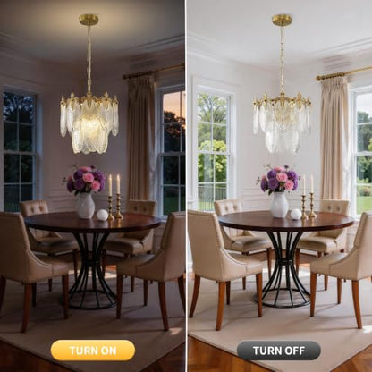 Gold Glass Chandelier