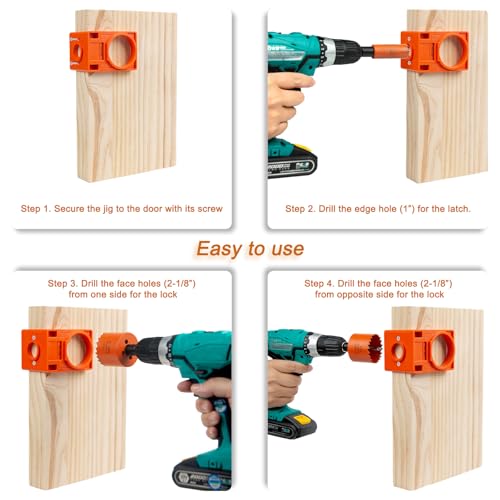 Door Lock Installation Kit for Knob (Orange)