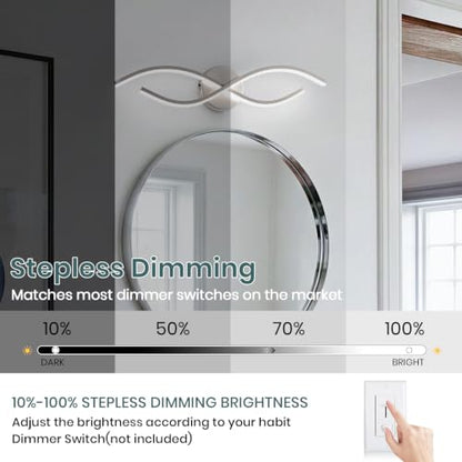 24 Inch Black Modern LED Vanity Light