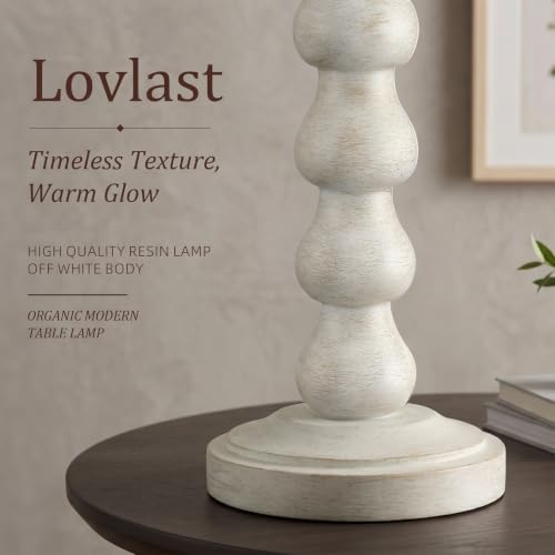 27" Farmhouse Modern Off White Table Lamp for Living Room Bedroom (White 1 Pack)