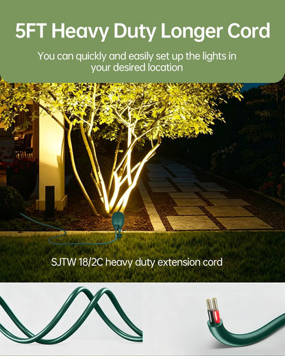 2Pack LED Landscape Spotlight (Green-Warm White)