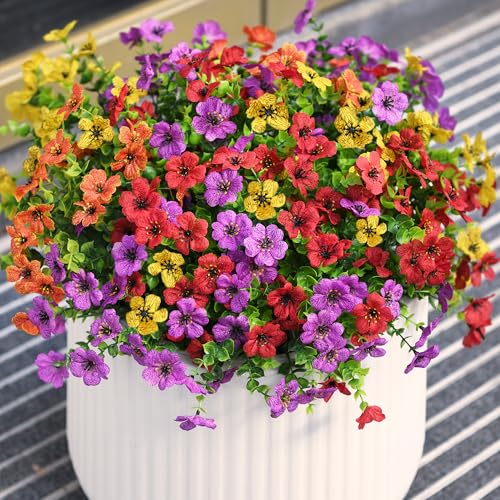 Artificial Fake Plants Flowers for Outdoor Outside Spring Summer Decoration