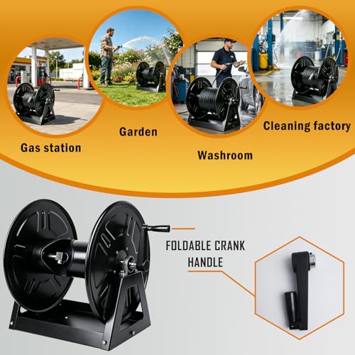 Air Tool Hose Reels 4000 PSI Heavy Duty Hand Crank Air Hose Reel