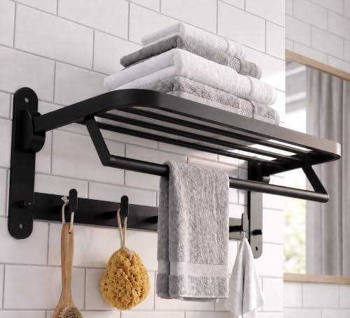 Foldable Towel Rack with Shelf