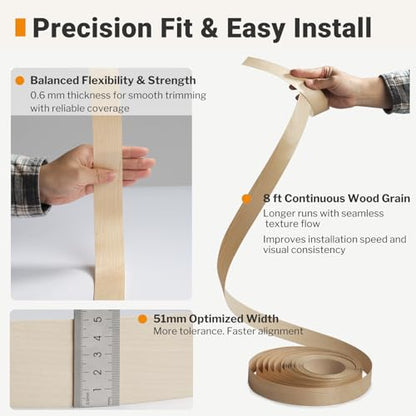 Birch Edge Banding 2 Inch x 25 FT Roll (Birch / 2 in x 25 ft)