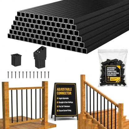60 Pack 32" Square Aluminum Deck Balusters