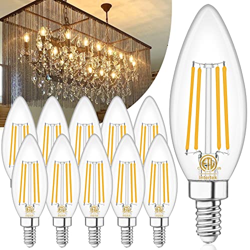 10 Pack E12 LED Light Bulb 60W Equivalent 2700K Warm White for Chandelier (10 Count (Pack of 1))