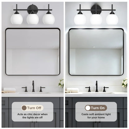 3 Light Bathroom Light Fixtures (Black / 3-Light)