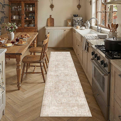 2'6x12 Beige Neutral Kitchen Hallway Runner Rug (Rw | Ly-beige / 2'6" x 12' (Runner))