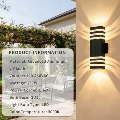 Square Outdoor Wall Lights Pack 3 Layer