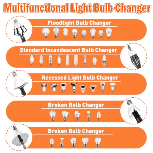 Light Bulb Changer for High Ceilings Reach