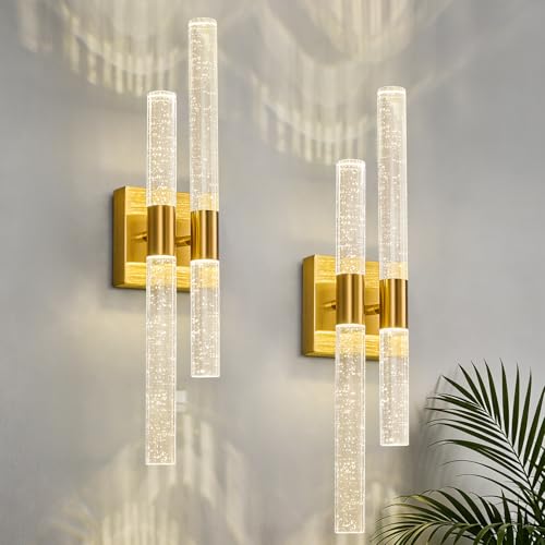 Modern Crystal Wall Sconces Hardwired Wall Sconce Bathroom Vanity Lights Fixtures 4000K Wall Light