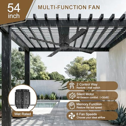 Flush Mount DC Ceiling Fan without Light