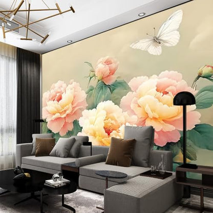Poetic and Dreamlike Peony Flower Illustration Style self (SDY-28 / 177" x 114")