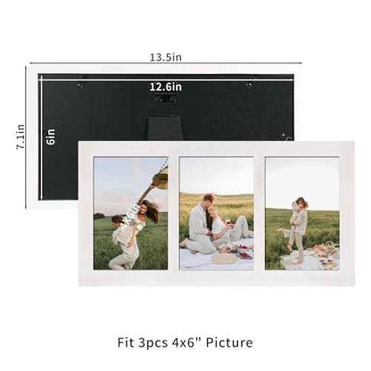 4x6 Collage Picture Frames (Rustic White / 7x13.5in (2Pack))