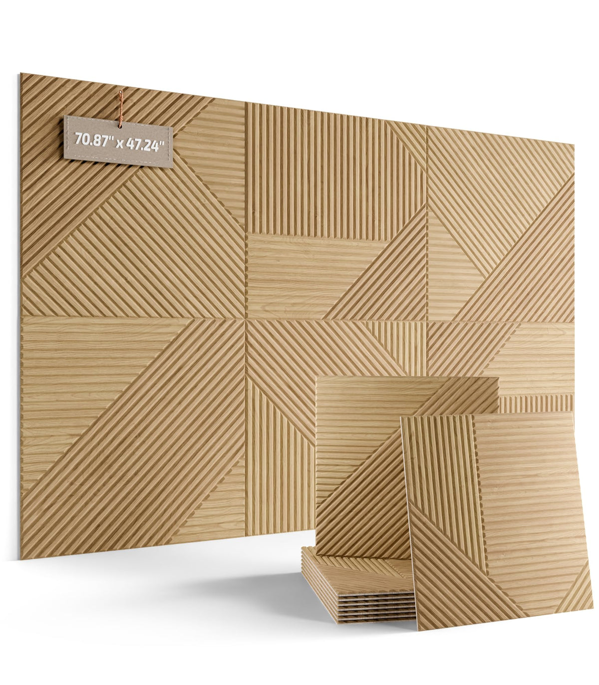 6 Pack Felt Bulletin Board (Oak/Crossing Lines / Fine-stripe 6-pack)
