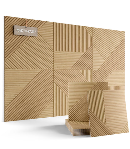 6 Pack Felt Bulletin Board (Oak/Crossing Lines / Fine-stripe 6-pack)